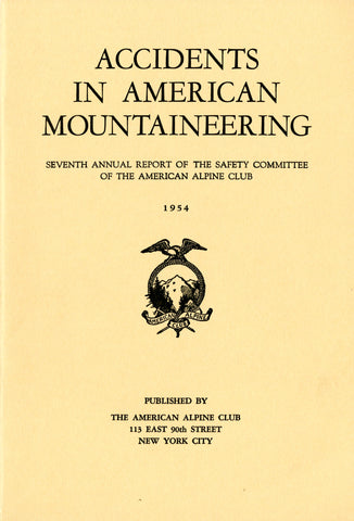 1954 Accidents in North American Mountaineering