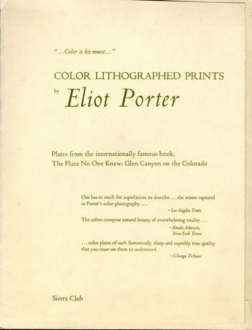 Eliot Porter Lithograph Prints from "The Place No One Knew: Glen Canyon on the Colorado" PLUS book