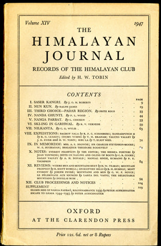 The Himalayan Journal - Vol. XIV (1947)