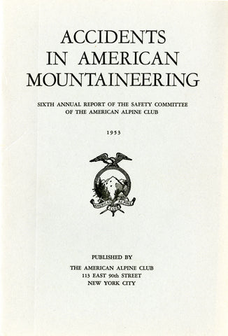 1953 Accidents in North American Mountaineering