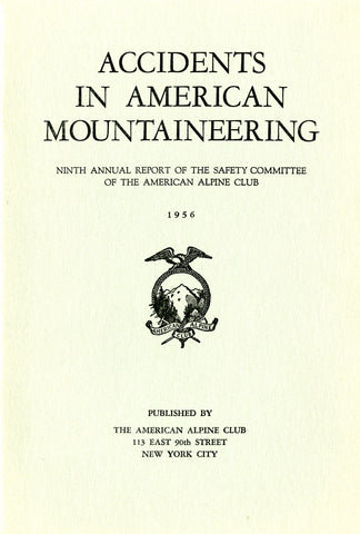 1956 Accidents in North American Mountaineering