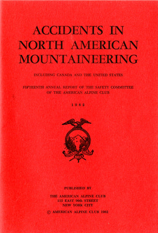 1962 Accidents in North American Mountaineering