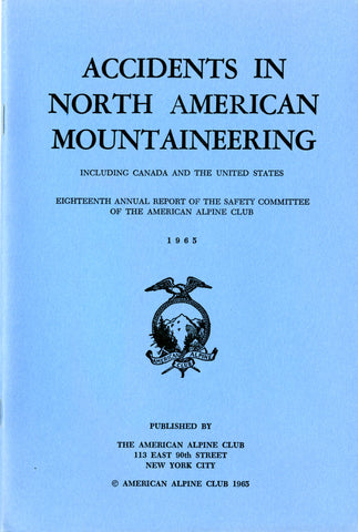 1965 Accidents in North American Mountaineering
