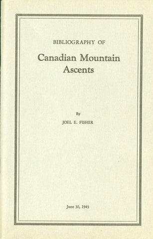Bibliography of Canadian Mountain Ascents